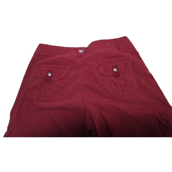 Kuhl Vintage Patina Dye Cargo Red Roll Up Hiking Pants Women's Size 8 Regular - Picture 4 of 14